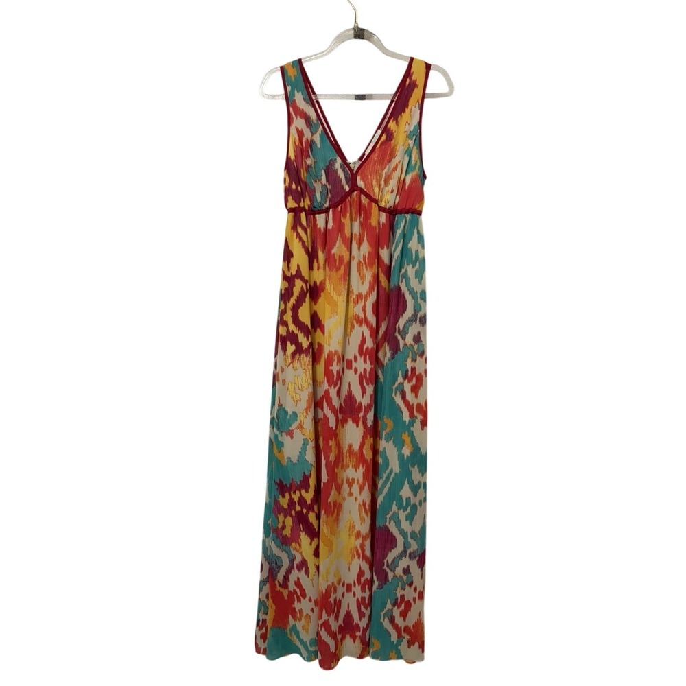 Multicolor Y2K Babydoll Maxi Dress S Resort Vacation Dopamine Maximalist